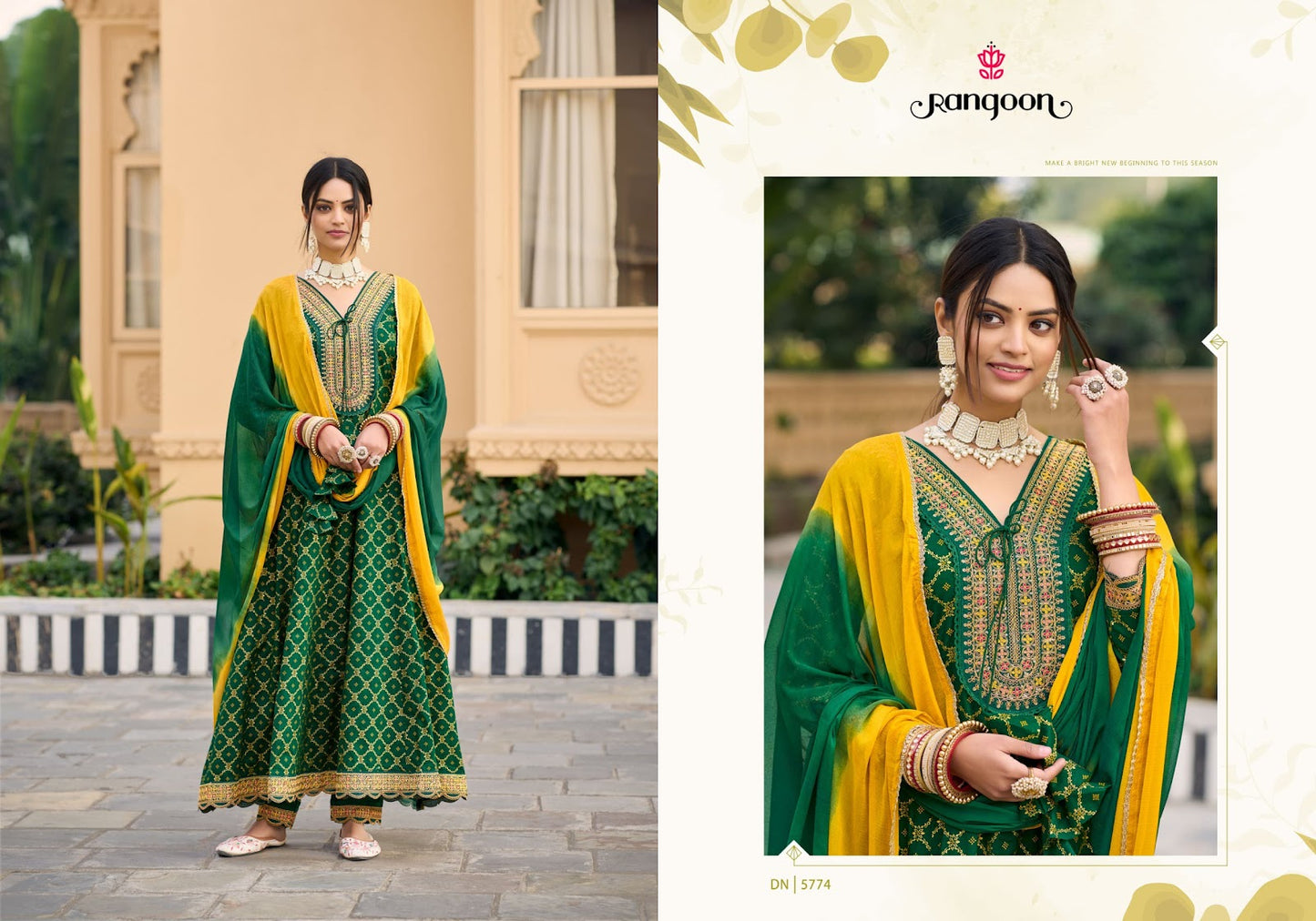 Aabha Rangoon Cotton Readymade Anarkali Suits Supplier Ahmedabad