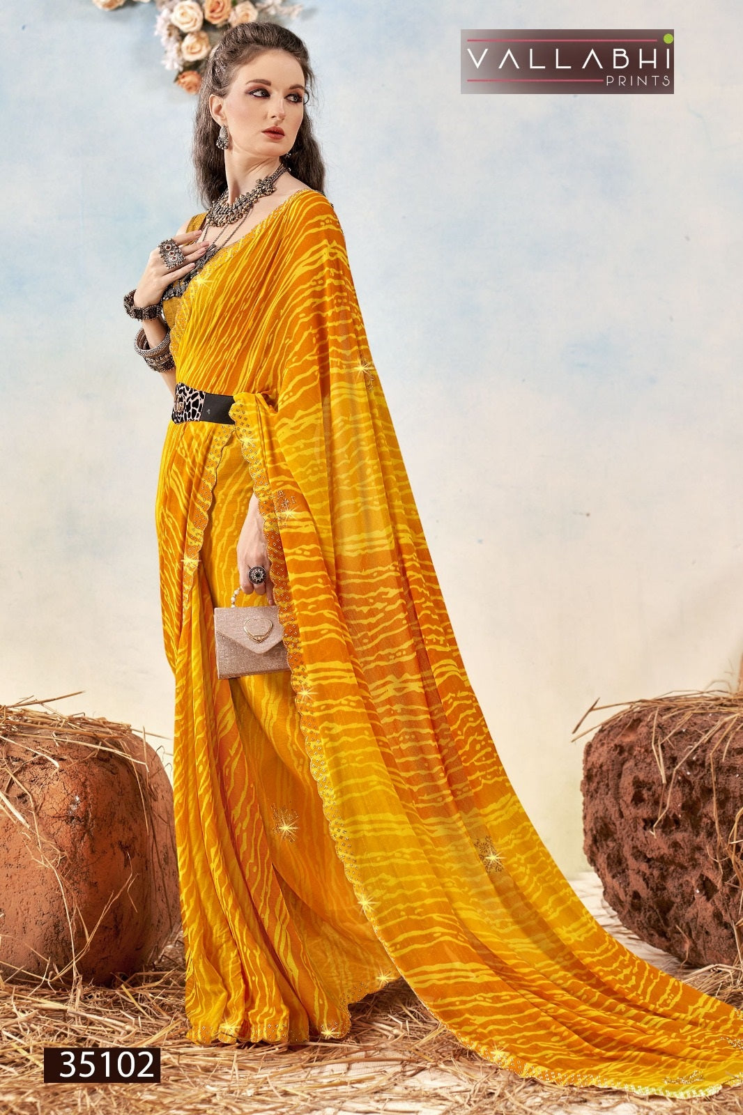 Aabhuti Vallabhi Prints Georgette Sarees Wholesaler India