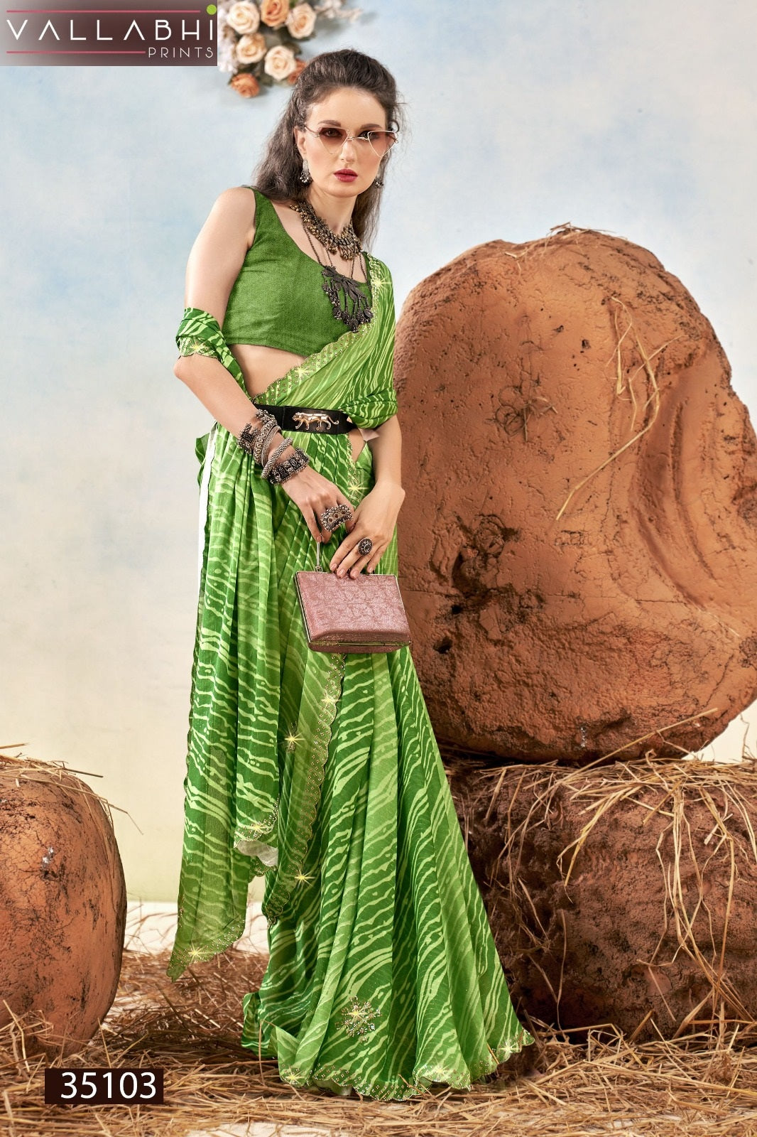 Aabhuti Vallabhi Prints Georgette Sarees Wholesaler India