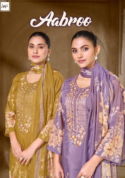 Aabroo Vp Brand Muslin Shimmer Karachi Salwar Suits Exporter