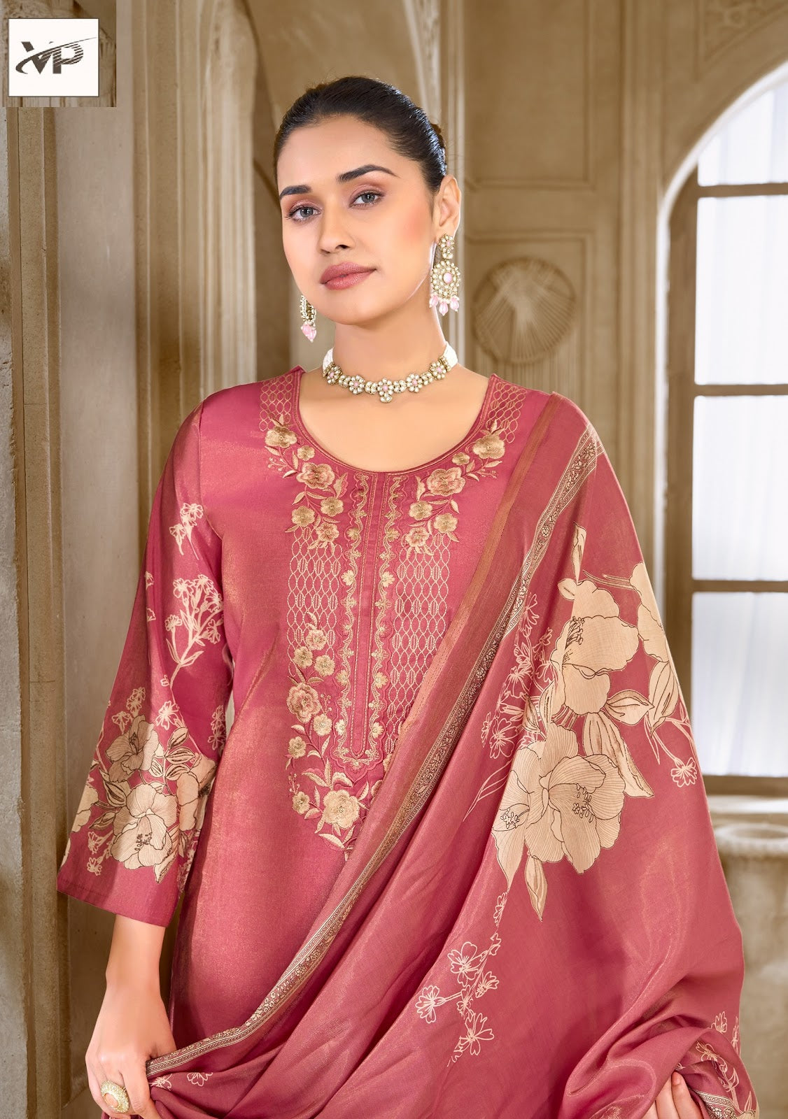 Aabroo Vp Brand Muslin Shimmer Karachi Salwar Suits Exporter