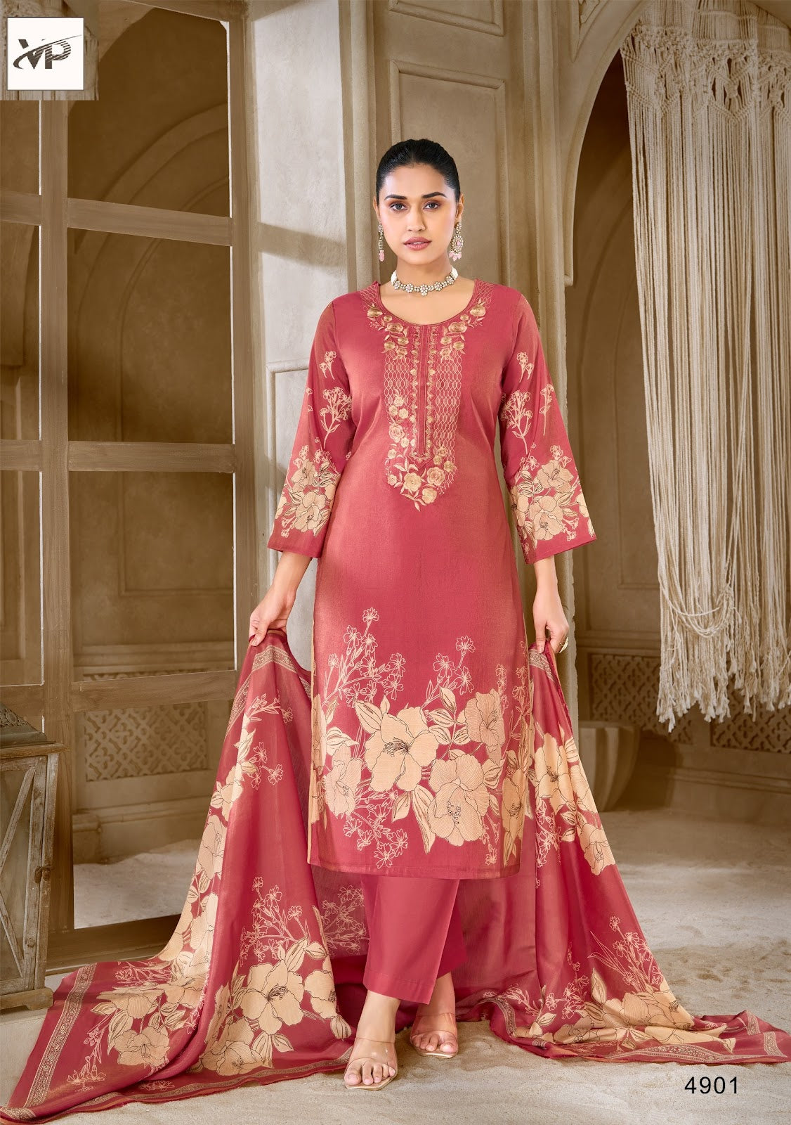 Aabroo Vp Brand Muslin Shimmer Karachi Salwar Suits Exporter