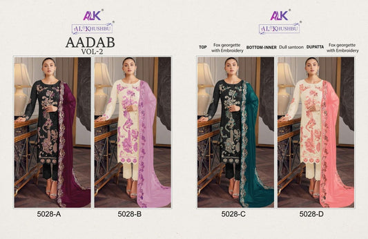 Aadab Vol 2 5028 Alk Georgette Pakistani Salwar Suits Manufacturer