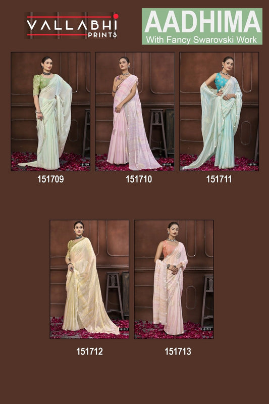 Aadhima Vallabhi Prints Chiffon Sarees Exporter