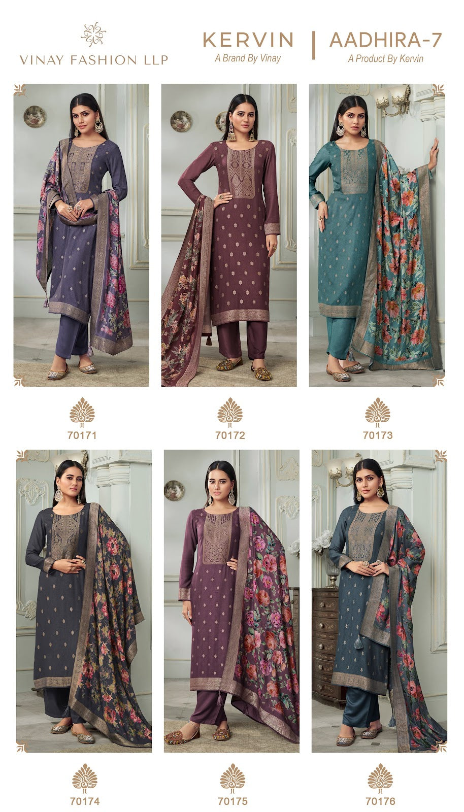 Aadhira Vol 7 Vinay Fashion Llp Viscose Jacquard Pashmina Suits Exporter Gujarat