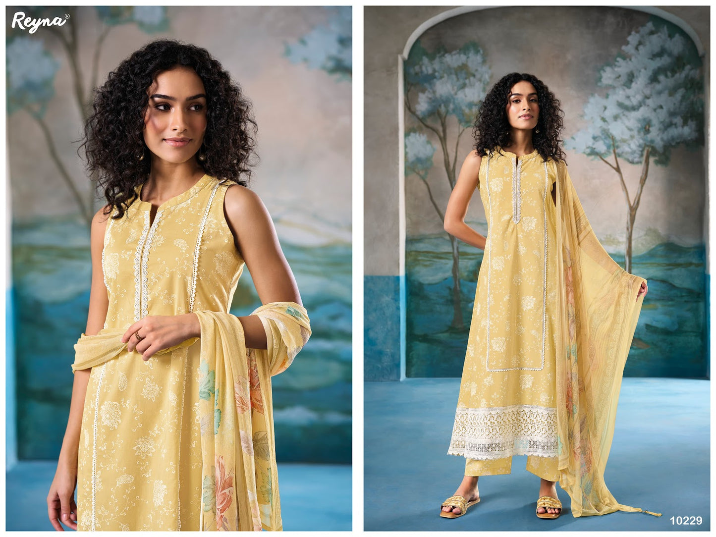 Aadhya 3 Reyna Cotton Pant Style Suits Wholesaler Gujarat