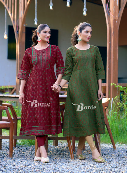 Aadhya Bonie Vetican Anarkali Kurtis Wholesaler