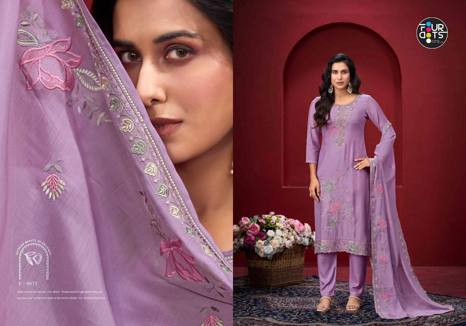 Aadhya Four Dots Mal Cotton Pant Style Suits Supplier India