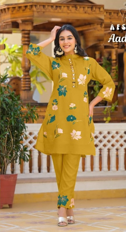 Aadhya New Colours Afsana Roman Co Ord Set Wholesaler India