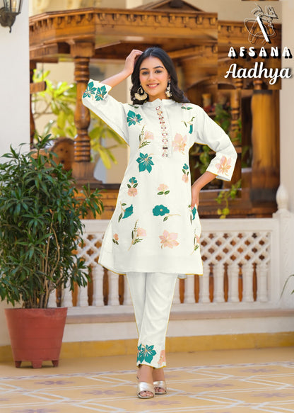 Aadhya New Colours Afsana Roman Co Ord Set Wholesaler India