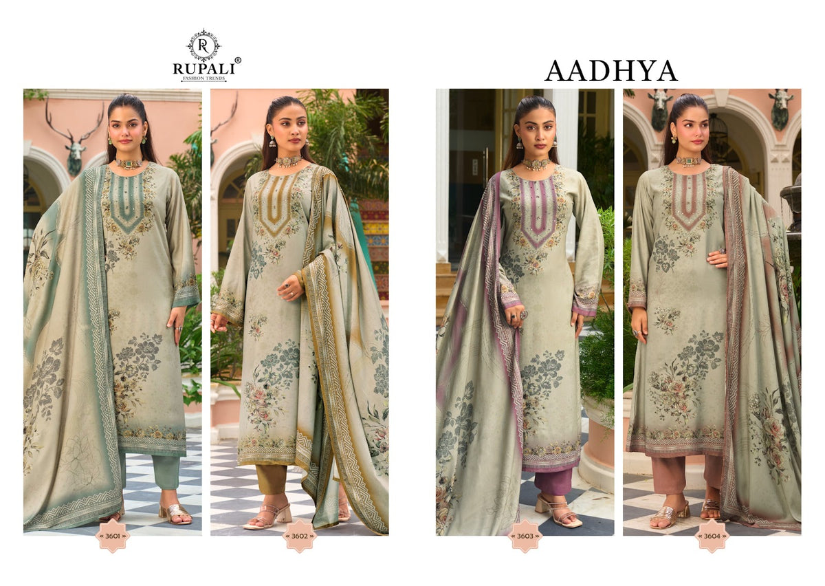 Aadhya Rupali Viscose Pashmina Suits Supplier