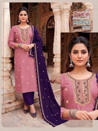 Aadhya Rushika Vichitra Silk Readymade Pant Style Suits Exporter Ahmedabad