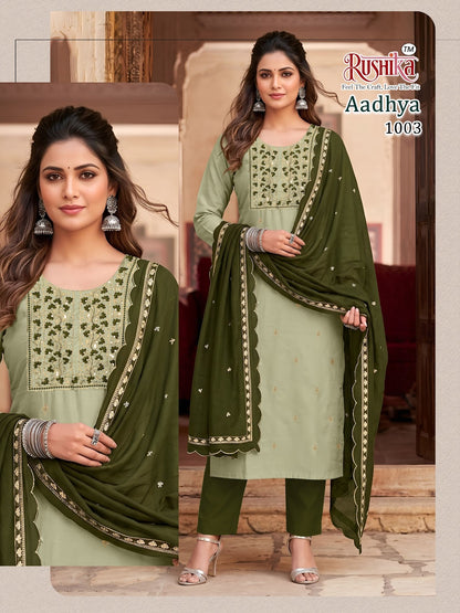Aadhya Rushika Vichitra Silk Readymade Pant Style Suits Exporter Ahmedabad