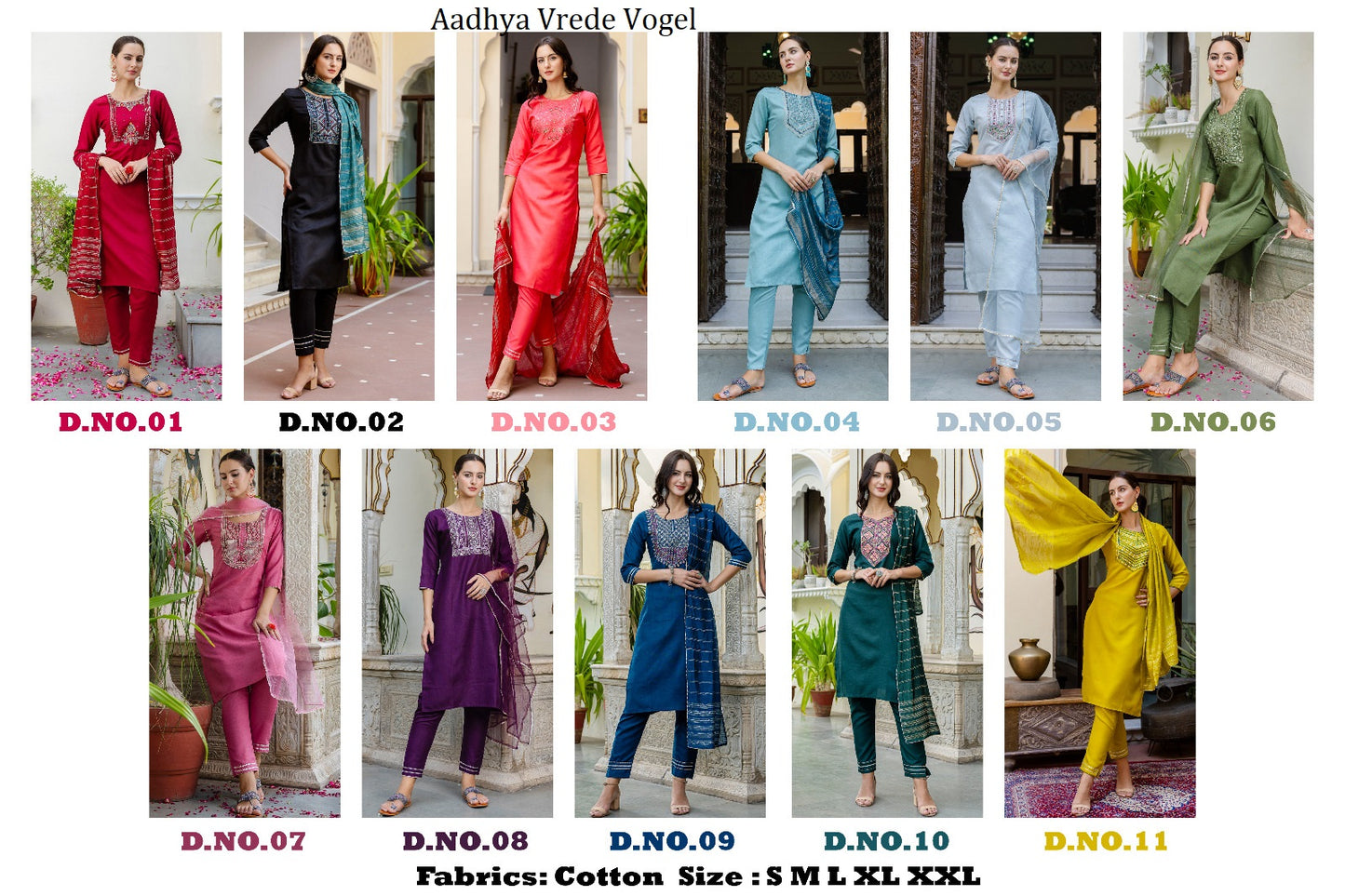 Aadhya Vrede Vogel Cotton Readymade Pant Style Suits Wholesale Price