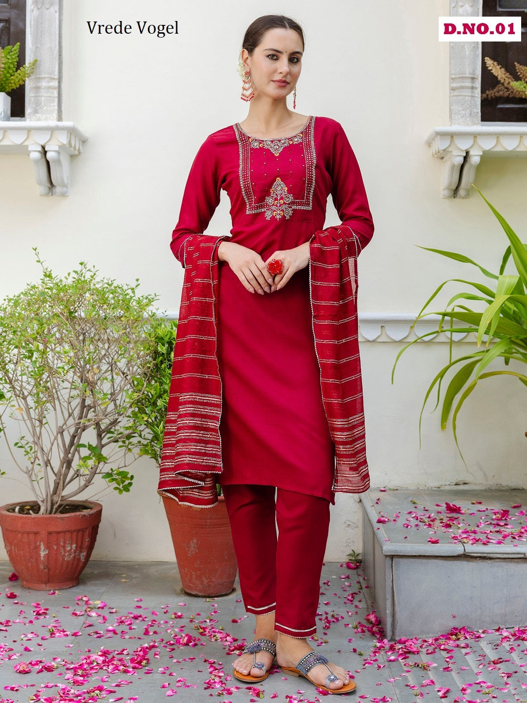 Aadhya Vrede Vogel Cotton Readymade Pant Style Suits Wholesale Price