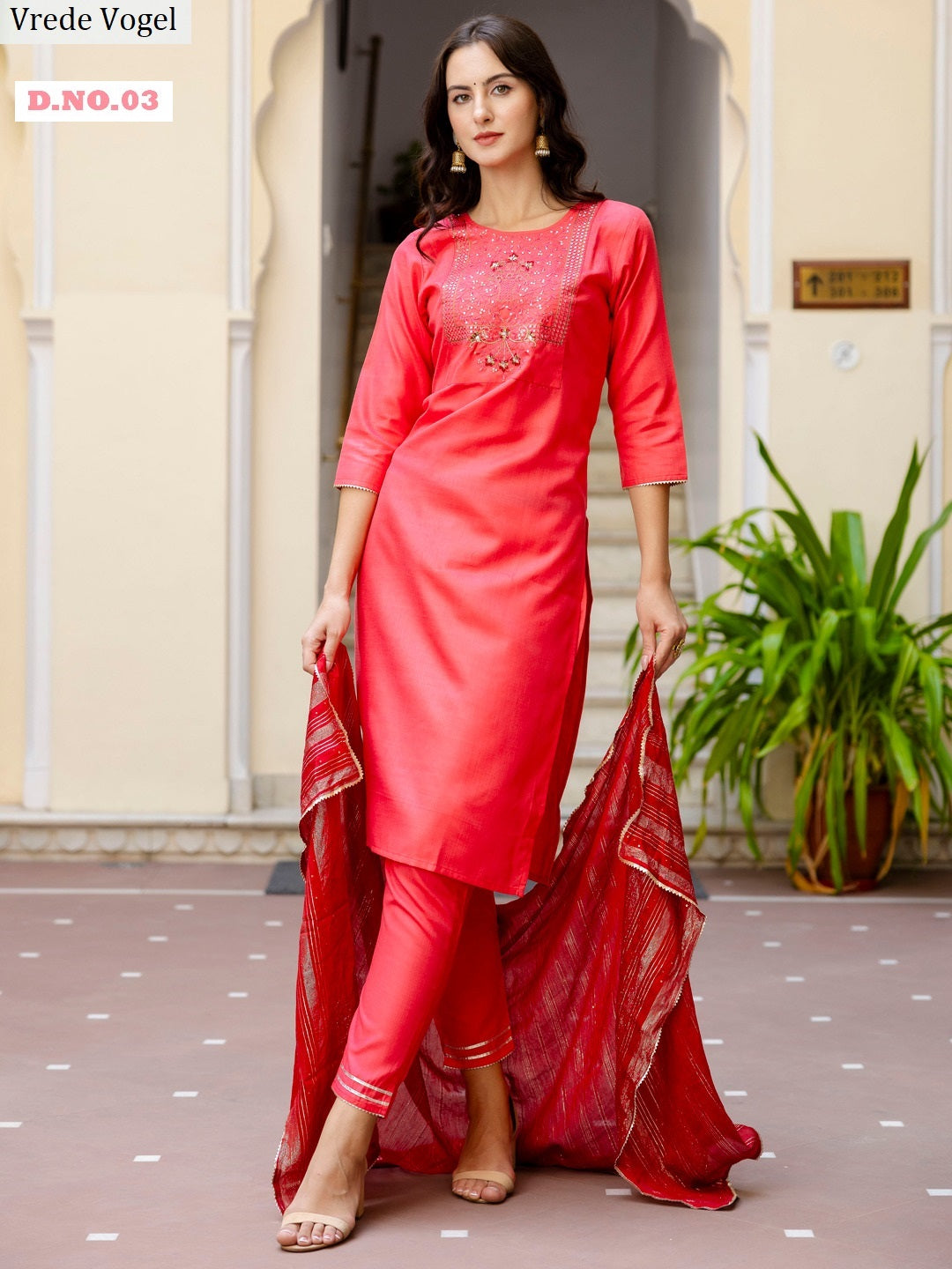 Aadhya Vrede Vogel Cotton Readymade Pant Style Suits Wholesale Price