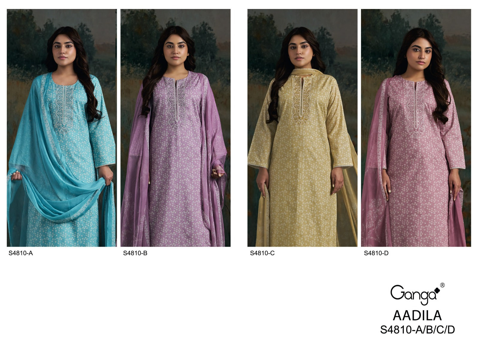 Aadila S4810 Ganga Cotton Plazzo Style Suits Manufacturer India
