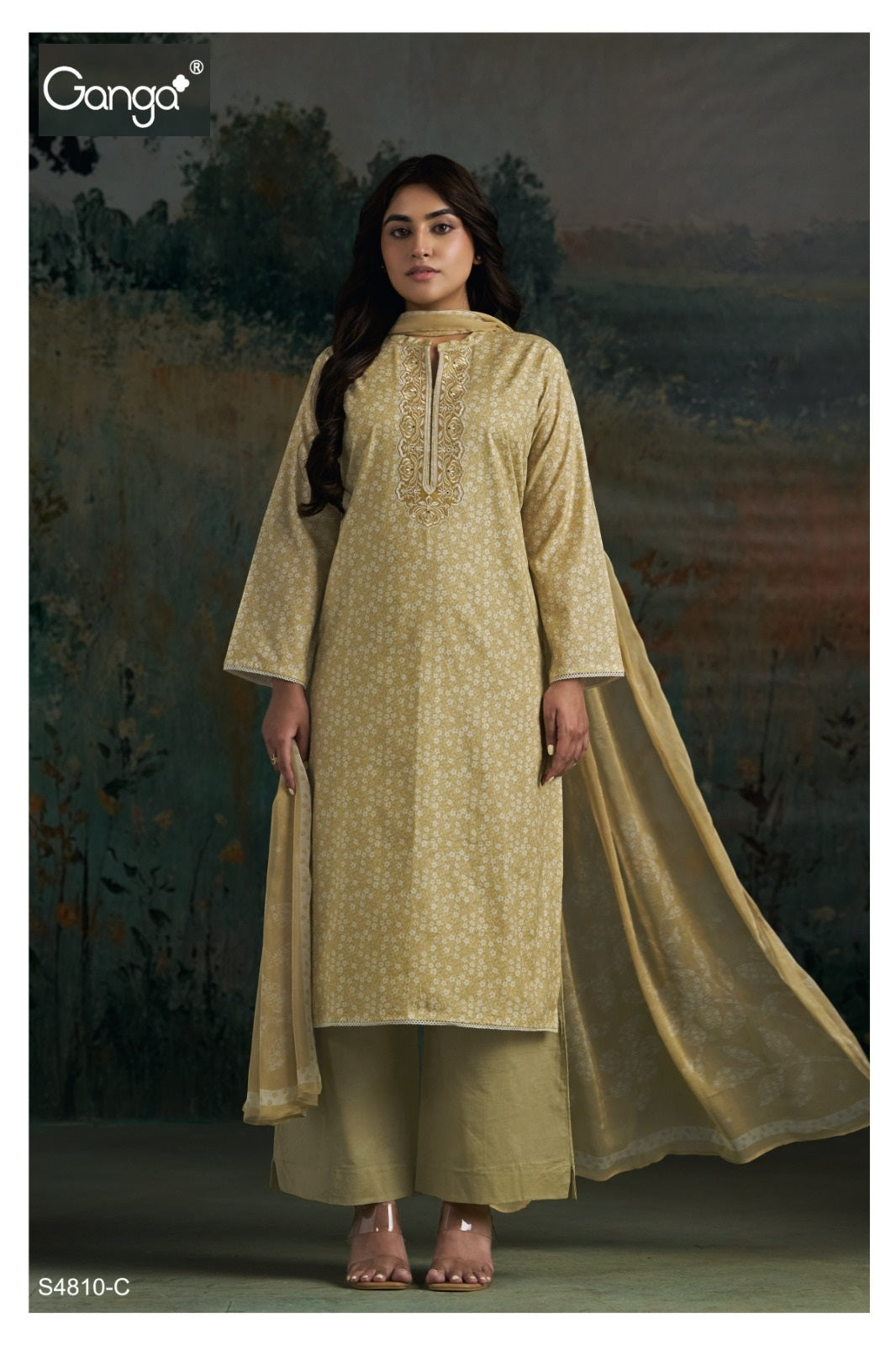 Aadila S4810 Ganga Cotton Plazzo Style Suits Manufacturer India
