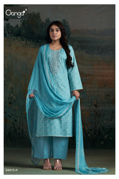 Aadila S4810 Ganga Cotton Plazzo Style Suits Manufacturer India