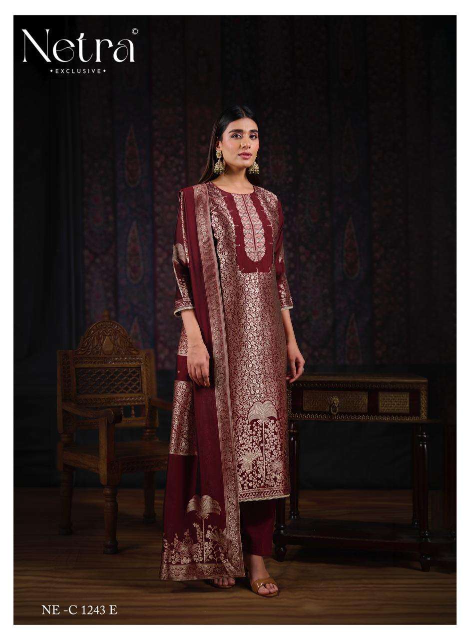 Aadita Netra Woven Silk Pant Style Suits Supplier Gujarat