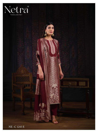 Aadita Netra Woven Silk Pant Style Suits Supplier Gujarat