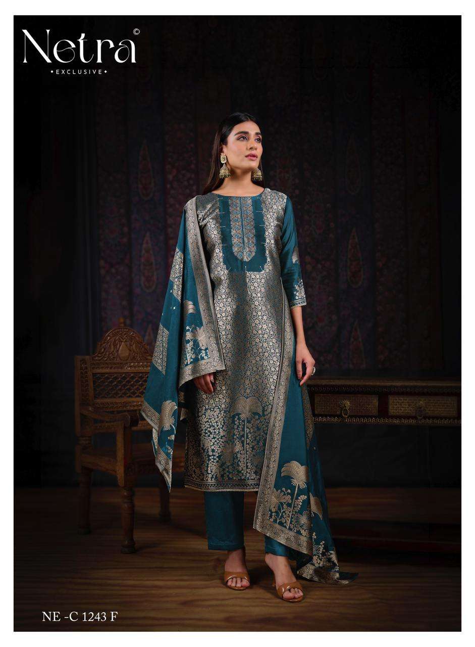 Aadita Netra Woven Silk Pant Style Suits Supplier Gujarat