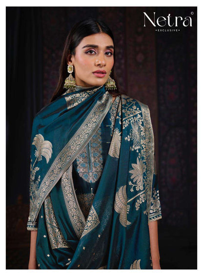 Aadita Netra Woven Silk Pant Style Suits Supplier Gujarat