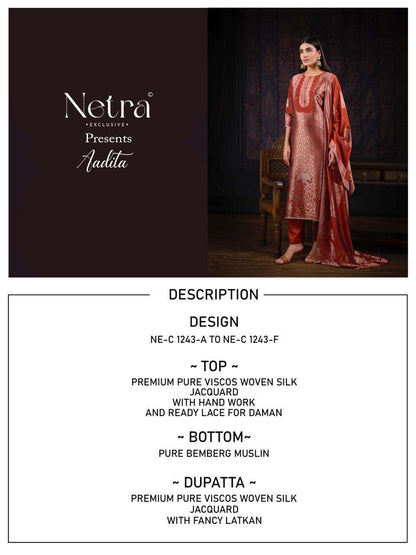 Aadita Netra Woven Silk Pant Style Suits Supplier Gujarat