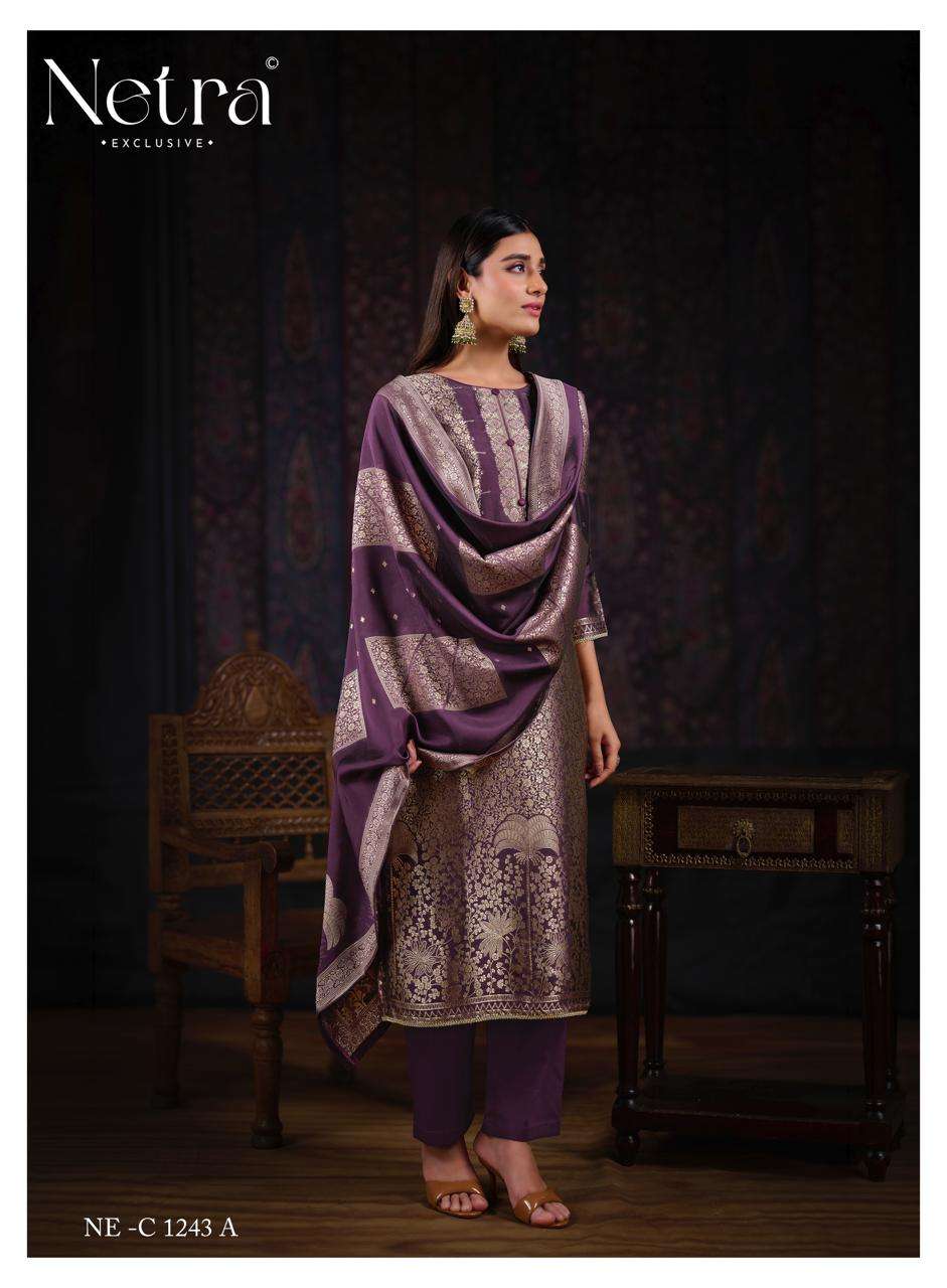 Aadita Netra Woven Silk Pant Style Suits Supplier Gujarat