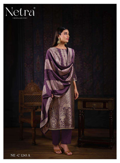 Aadita Netra Woven Silk Pant Style Suits Supplier Gujarat