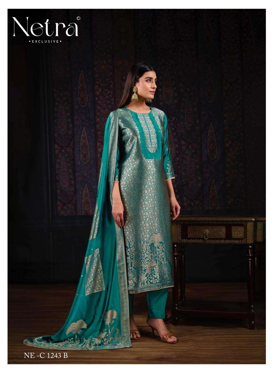Aadita Netra Woven Silk Pant Style Suits Supplier Gujarat