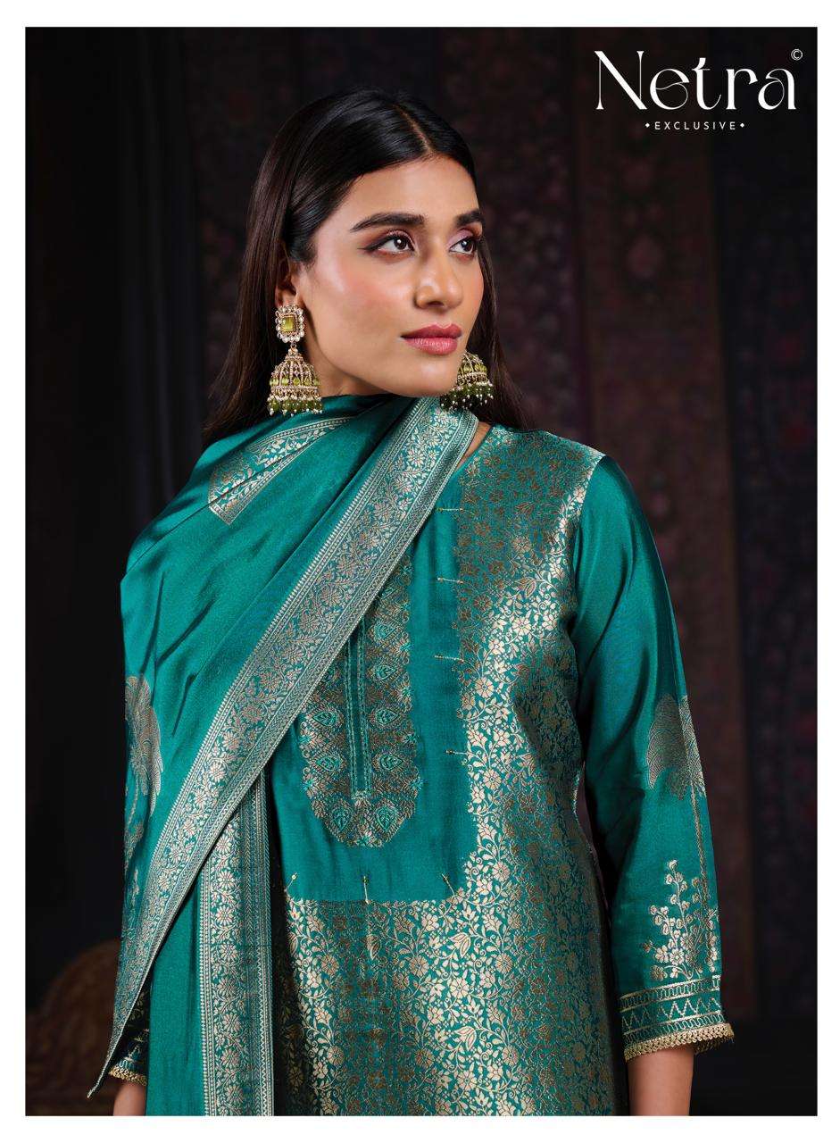 Aadita Netra Woven Silk Pant Style Suits Supplier Gujarat