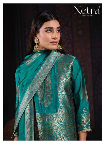 Aadita Netra Woven Silk Pant Style Suits Supplier Gujarat
