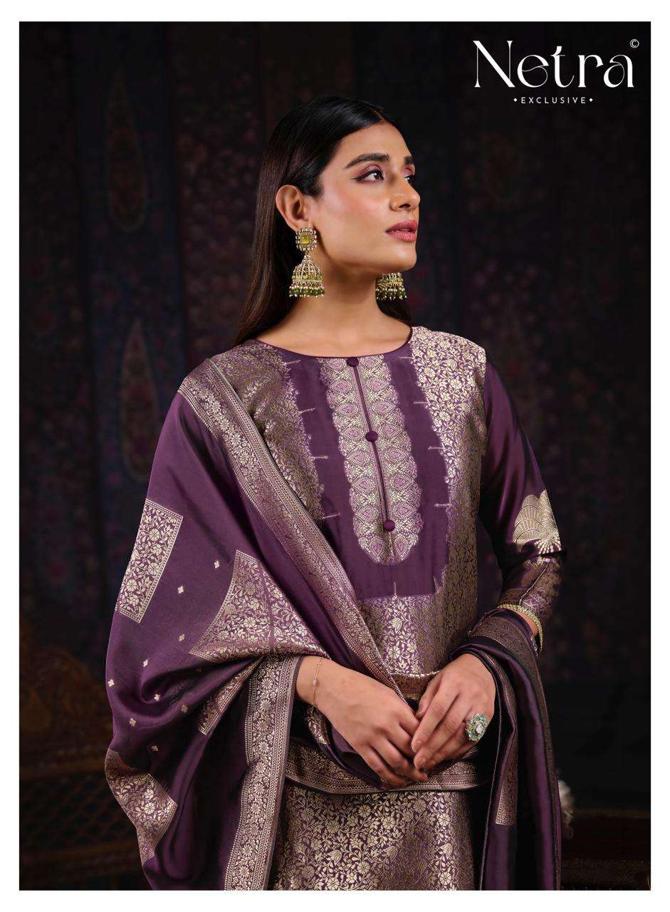 Aadita Netra Woven Silk Pant Style Suits Supplier Gujarat