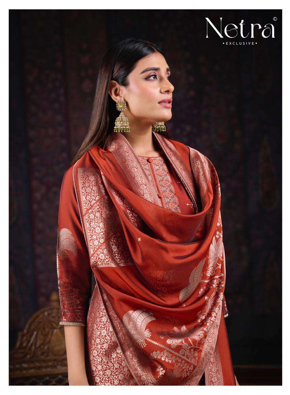 Aadita Netra Woven Silk Pant Style Suits Supplier Gujarat