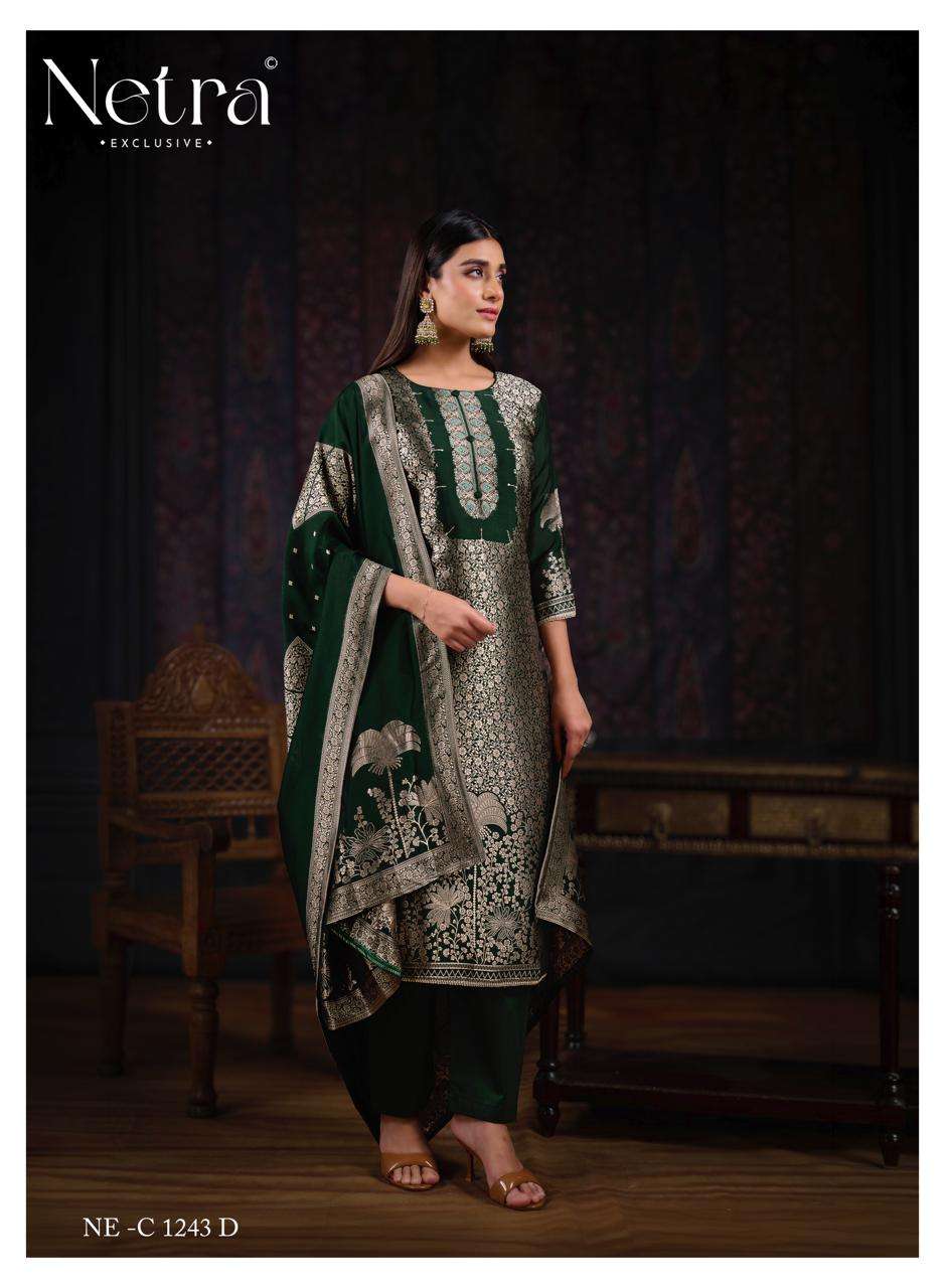 Aadita Netra Woven Silk Pant Style Suits Supplier Gujarat