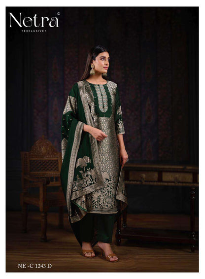 Aadita Netra Woven Silk Pant Style Suits Supplier Gujarat