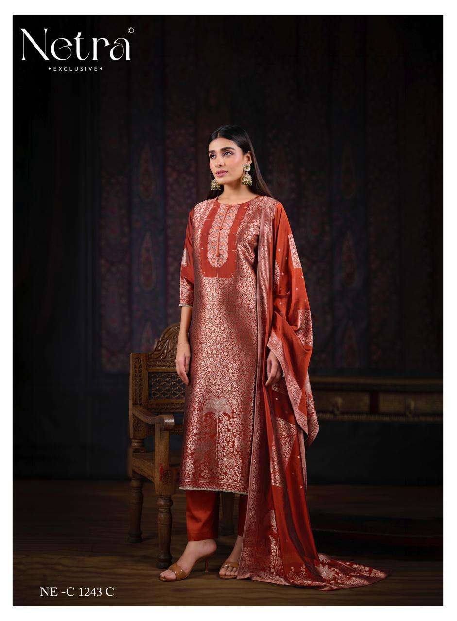Aadita Netra Woven Silk Pant Style Suits Supplier Gujarat