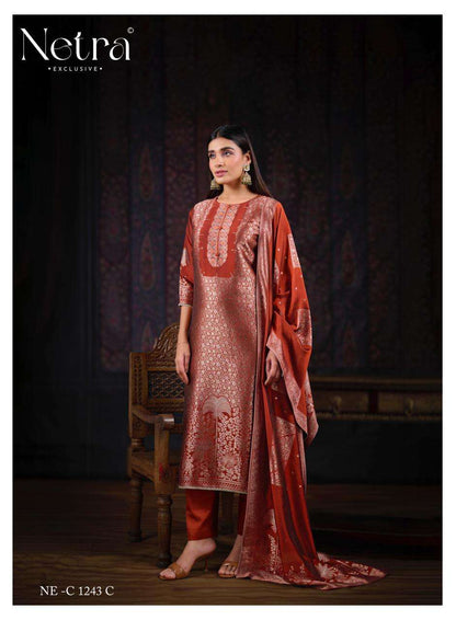 Aadita Netra Woven Silk Pant Style Suits Supplier Gujarat