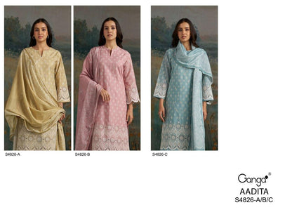 Aadita S4826 Ganga Cotton Pant Style Suits Manufacturer Gujarat