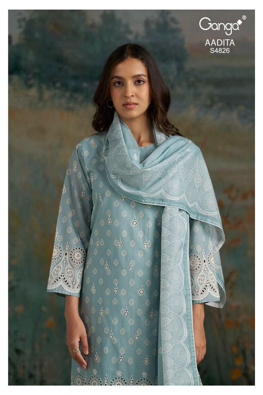 Aadita S4826 Ganga Cotton Pant Style Suits Manufacturer Gujarat