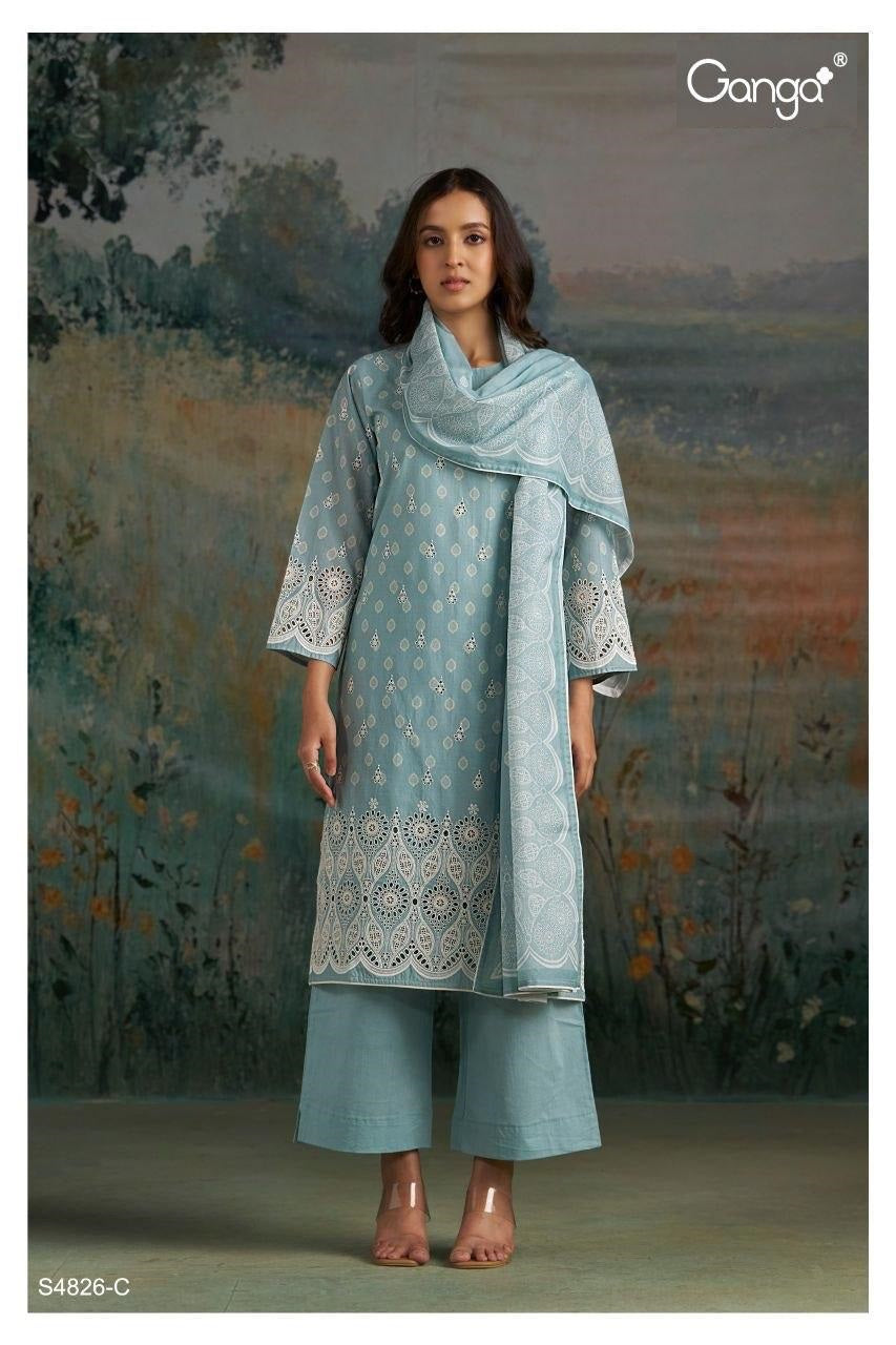 Aadita S4826 Ganga Cotton Pant Style Suits Manufacturer Gujarat