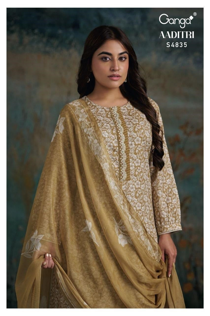 Aaditri S4835 Ganga Cotton Pant Style Suits Exporter India