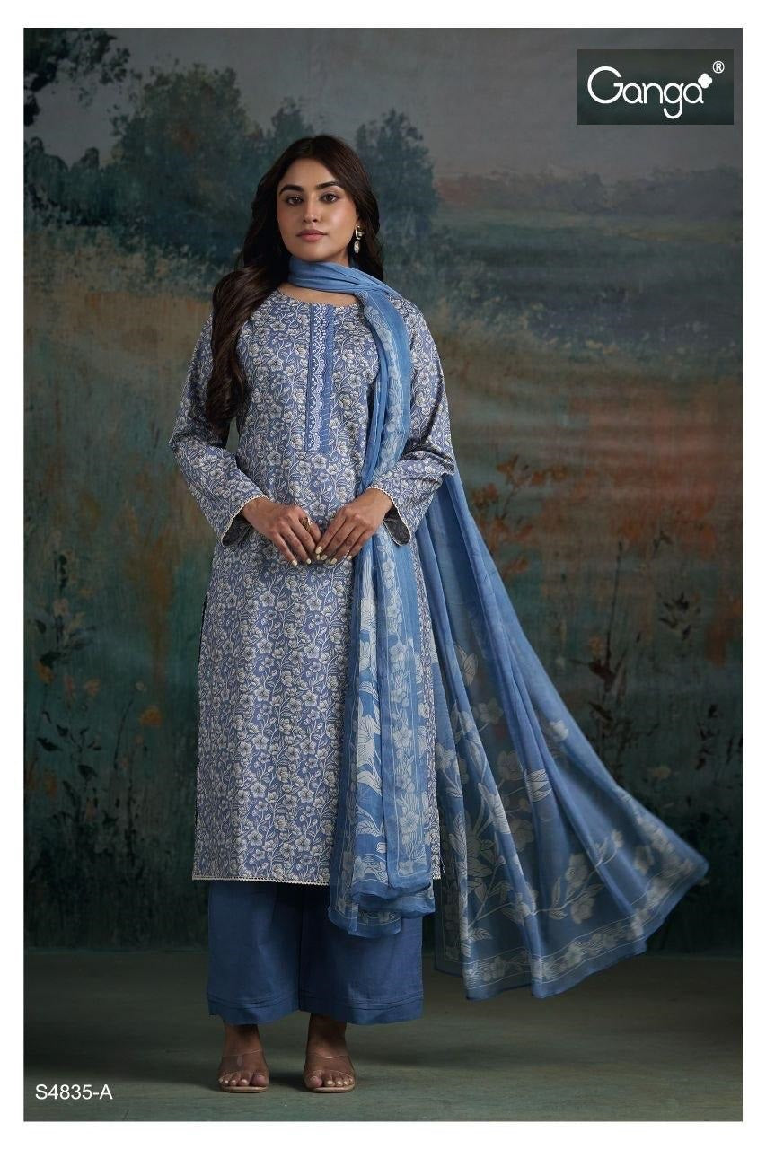 Aaditri S4835 Ganga Cotton Pant Style Suits Exporter India