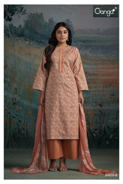 Aaditri S4835 Ganga Cotton Pant Style Suits Exporter India