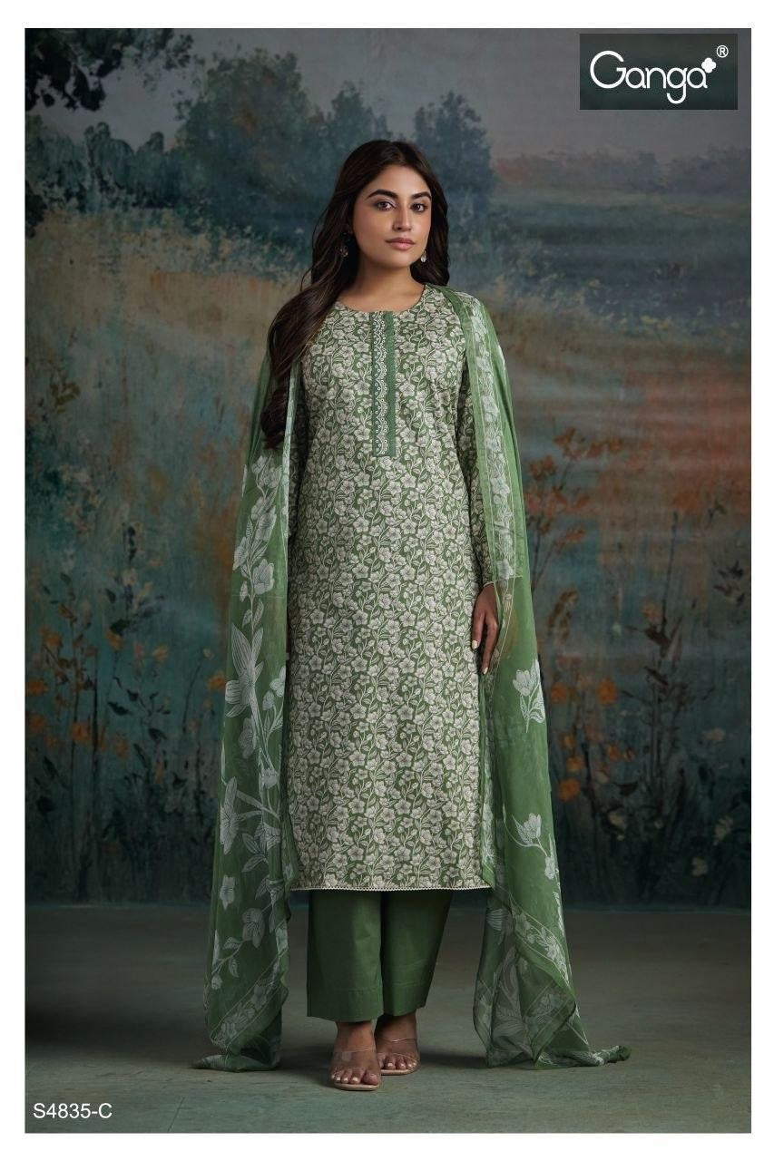 Aaditri S4835 Ganga Cotton Pant Style Suits Exporter India