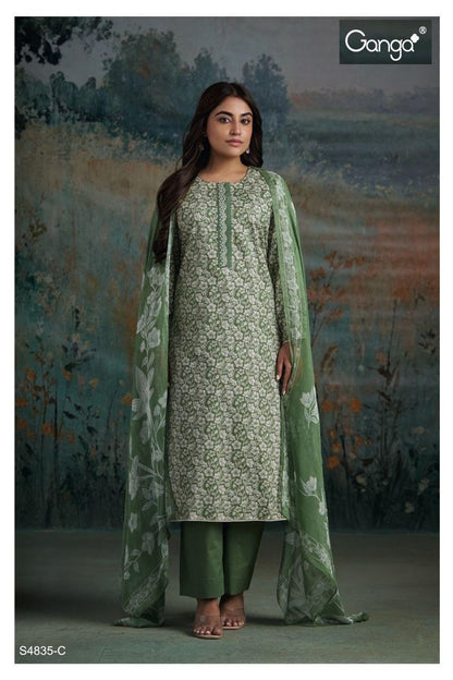 Aaditri S4835 Ganga Cotton Pant Style Suits Exporter India