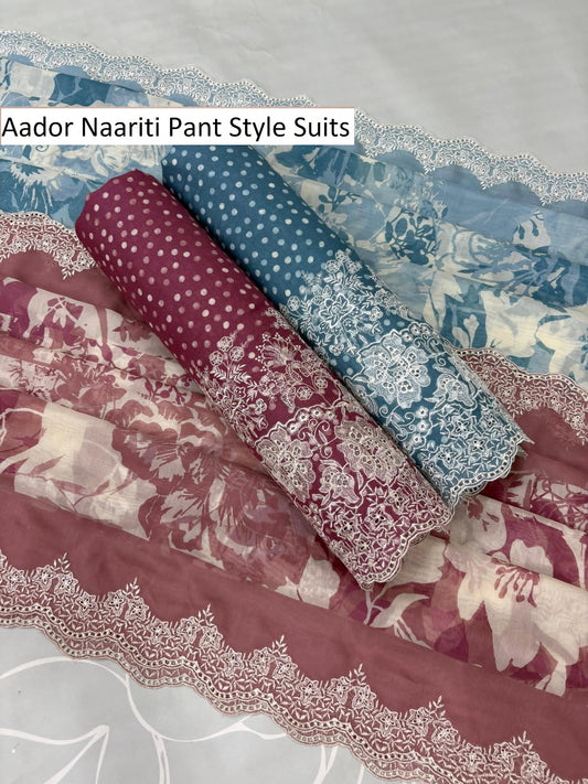 Aador Naariti Viscose Pant Style Suits Manufacturer Gujarat