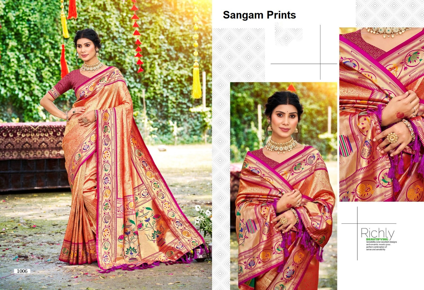 Aadya Silk Sangam Prints Sarees Exporter