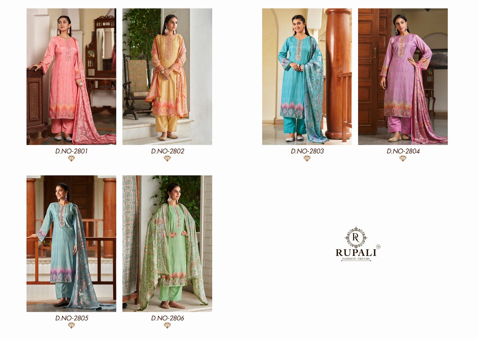Aaeena Rupali Viscose Muslin Pant Style Suits Wholesale Rate